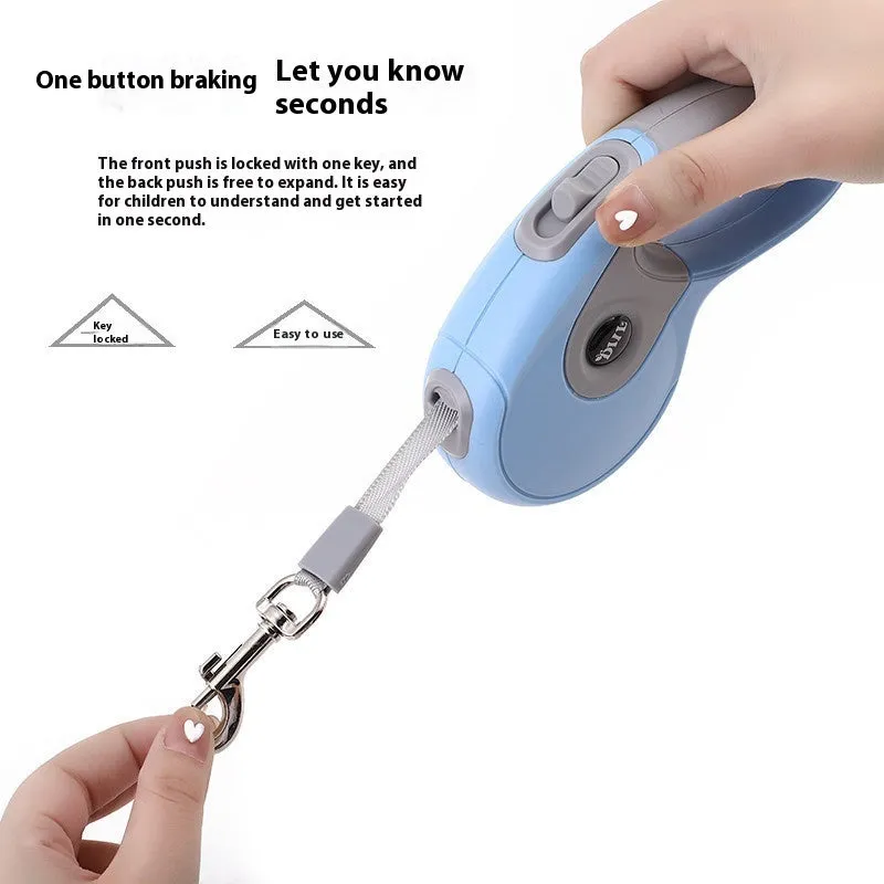 Simple household automatic retractable dog leash in multiple colours with optional dustbin, 3M 5M or 8M ABS