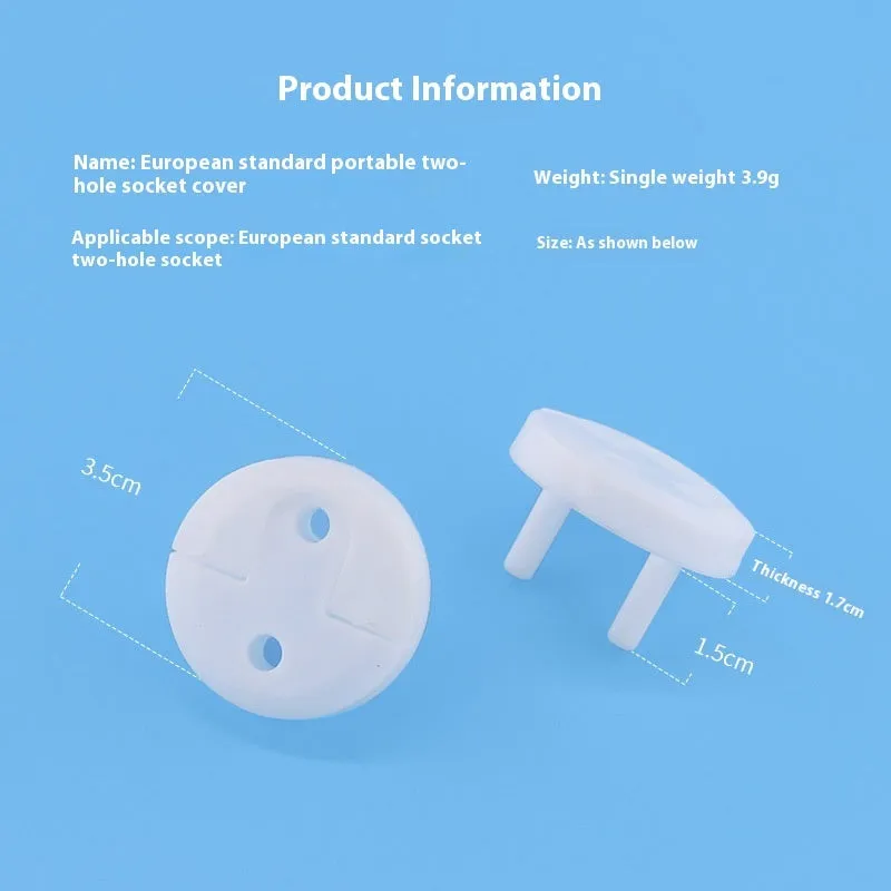 White plastic children's safety socket protective cover anti-electric shock single unit