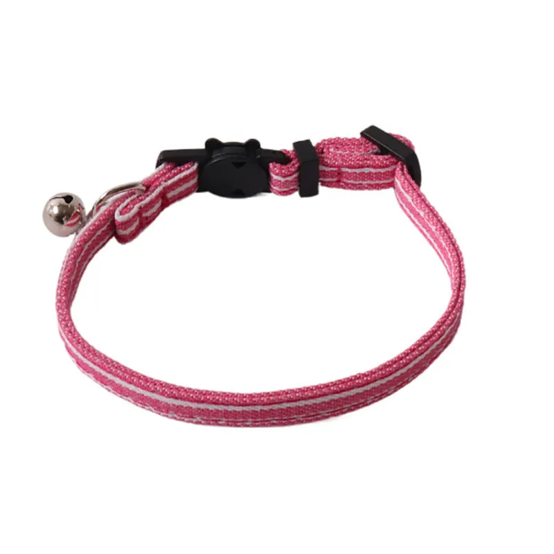 New Pet Denim Cat Collar in denim blue with a striped pattern, 1x28cm cloth pet collar