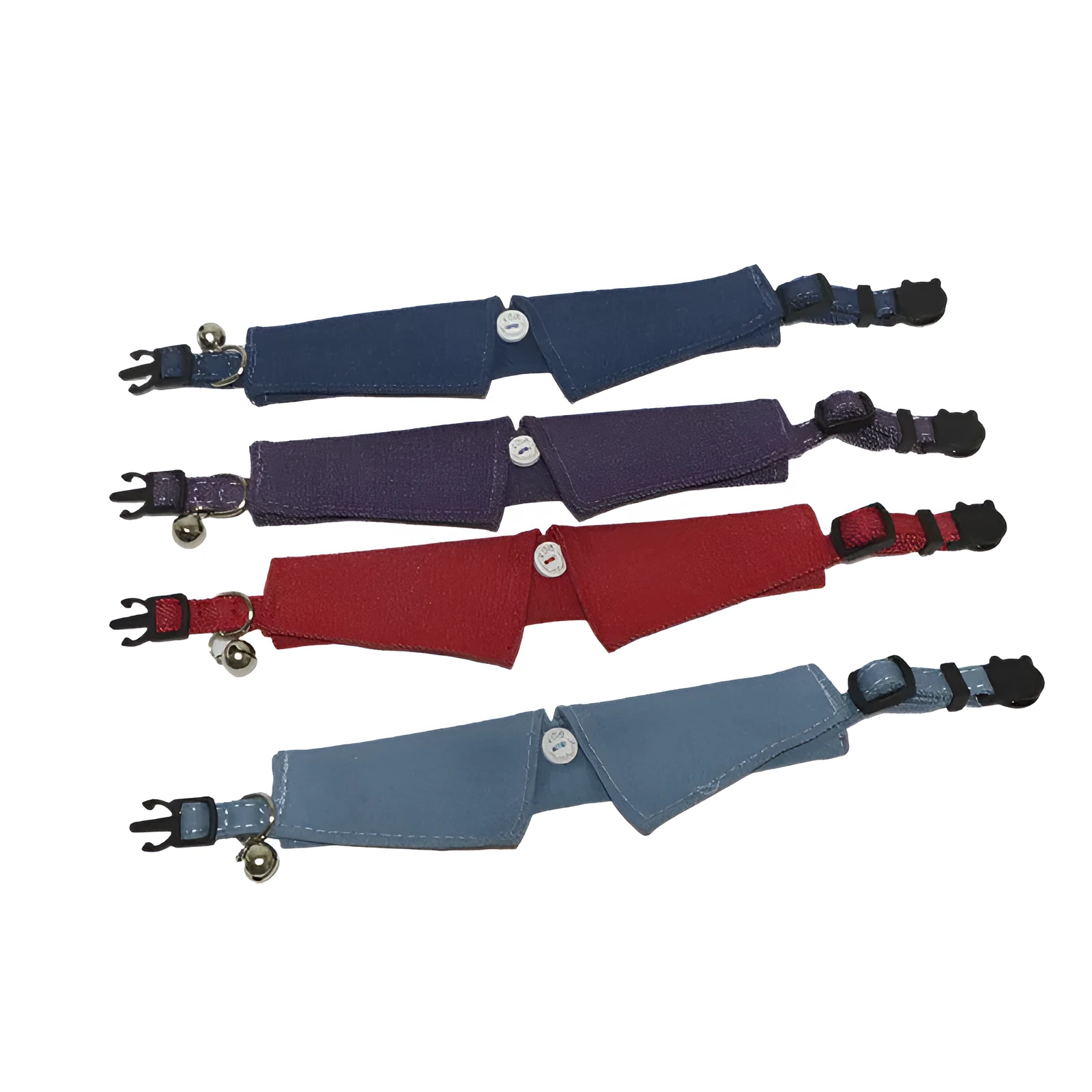 New Pet Denim Cat Collar in denim blue with a striped pattern, 1x28cm cloth pet collar
