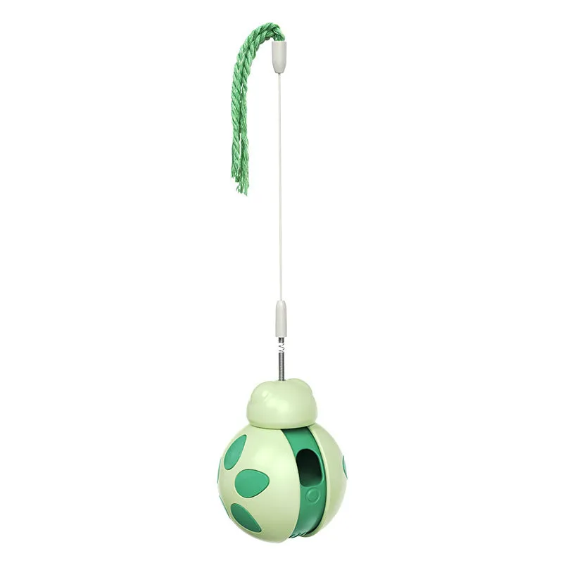 Plastic cat toy in Morandi Green for treat dispensing and play