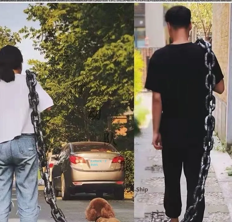 Simulation rough rope design dog lead in bronze colour with plastic clasp for walking and comedy videos