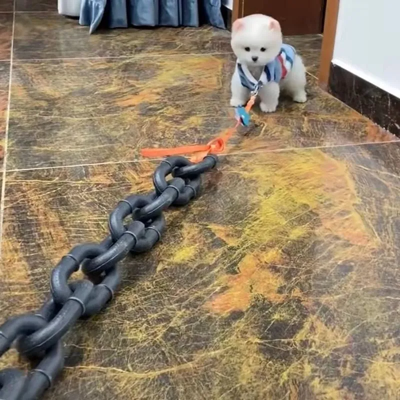 Simulation rough rope design dog lead in bronze colour with plastic clasp for walking and comedy videos