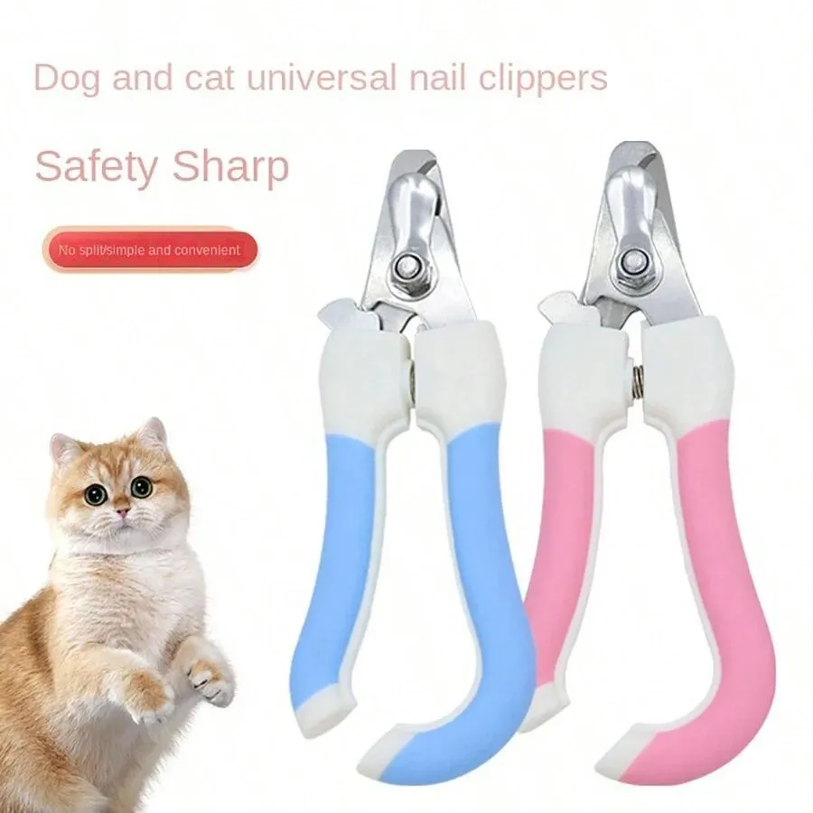 Pet nail scissors for dogs and cats in blue, blue pink, and pink colour options