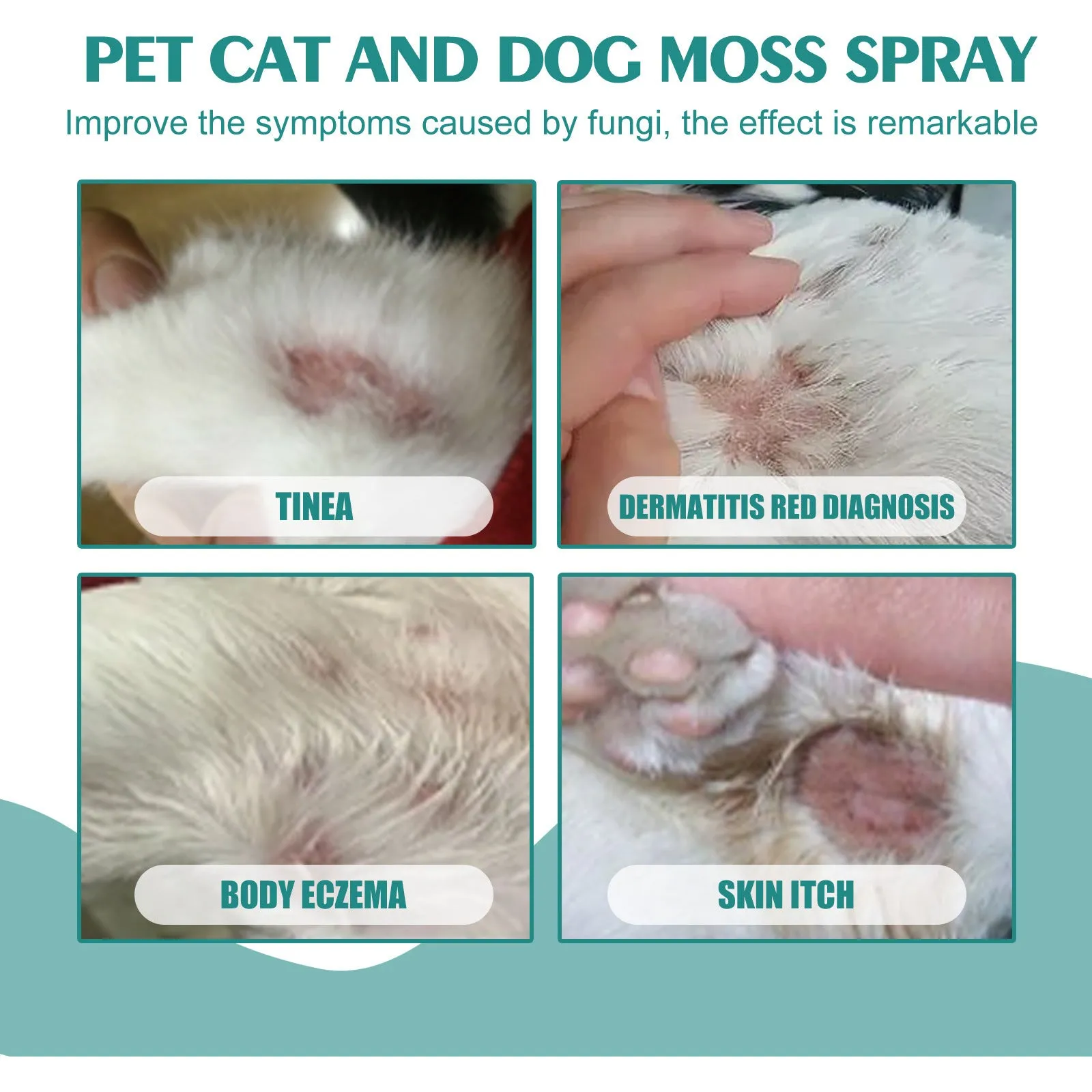 30ml pet moss spray bottle with botanical extracts for cat and dog mite removal and anti-itch care