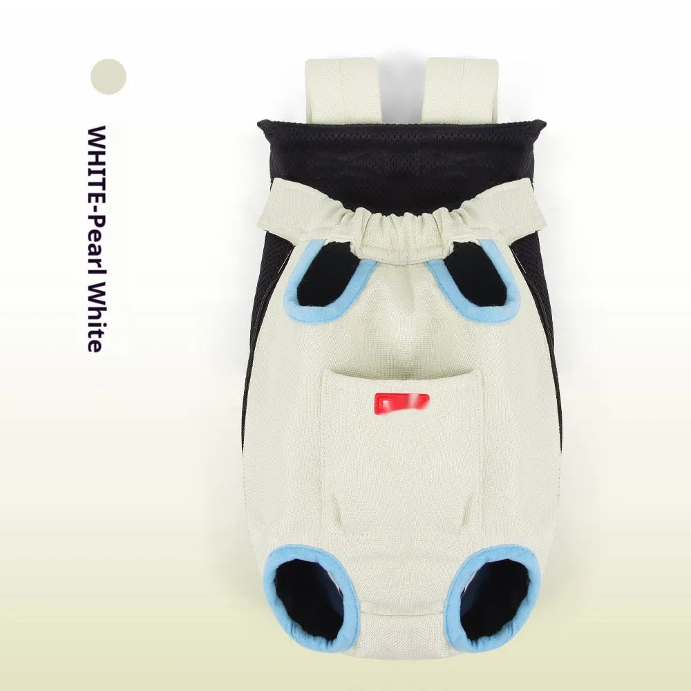 Open-headed breathable cat bag in cream white, suitable for small dogs and cats, with shoulder strap
