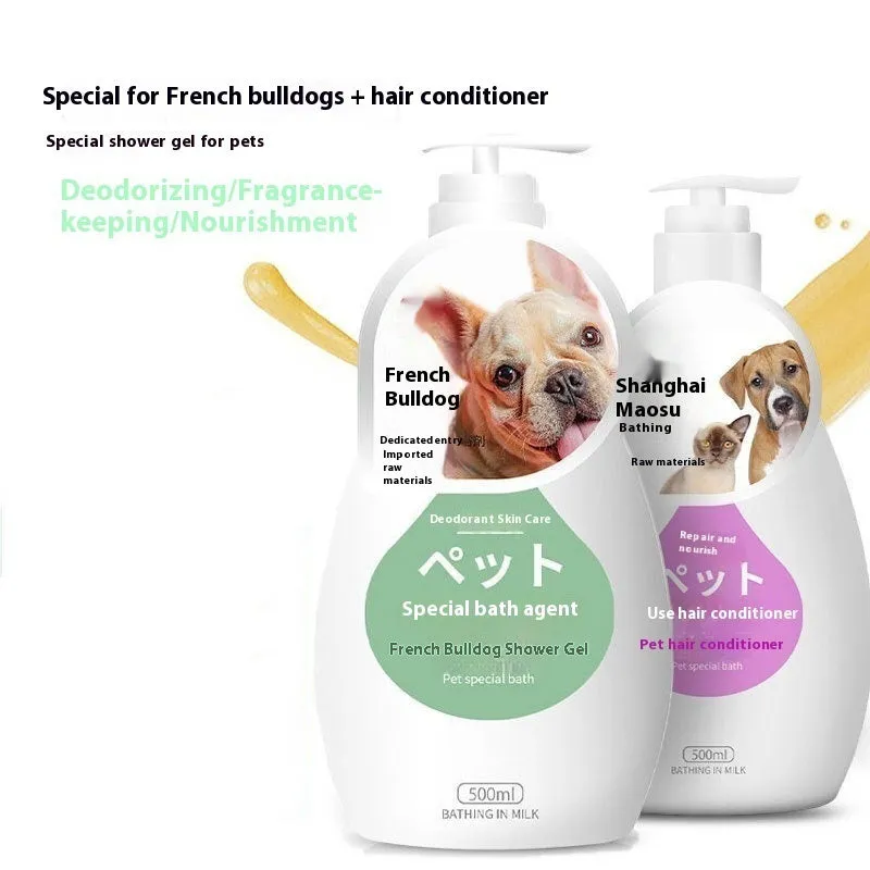 Pet dog cat shower gel deodorising wash 200-500ml bottle with breed option label