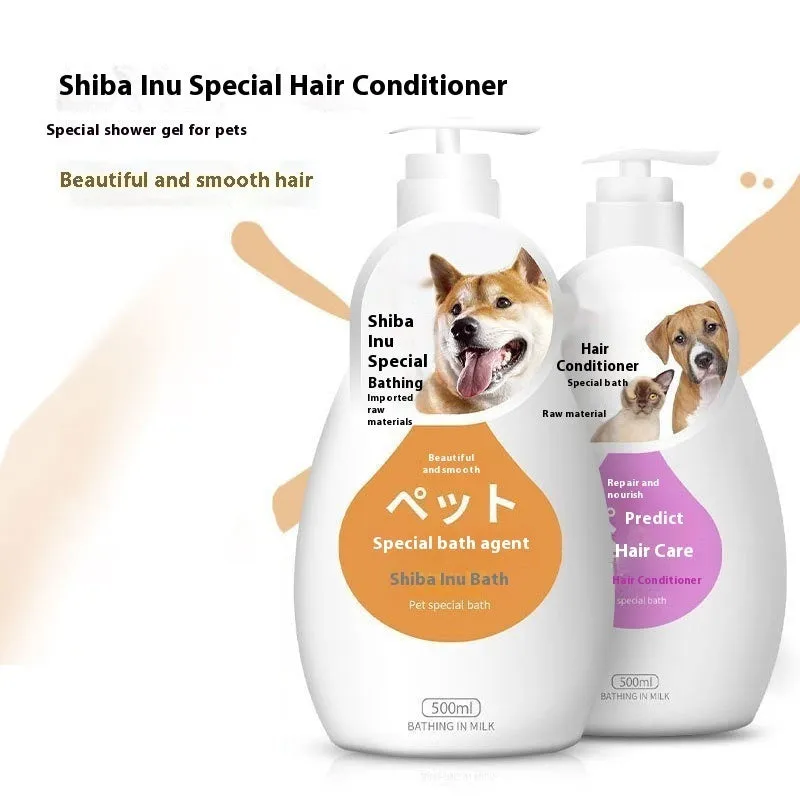 Pet dog cat shower gel deodorising wash 200-500ml bottle with breed option label