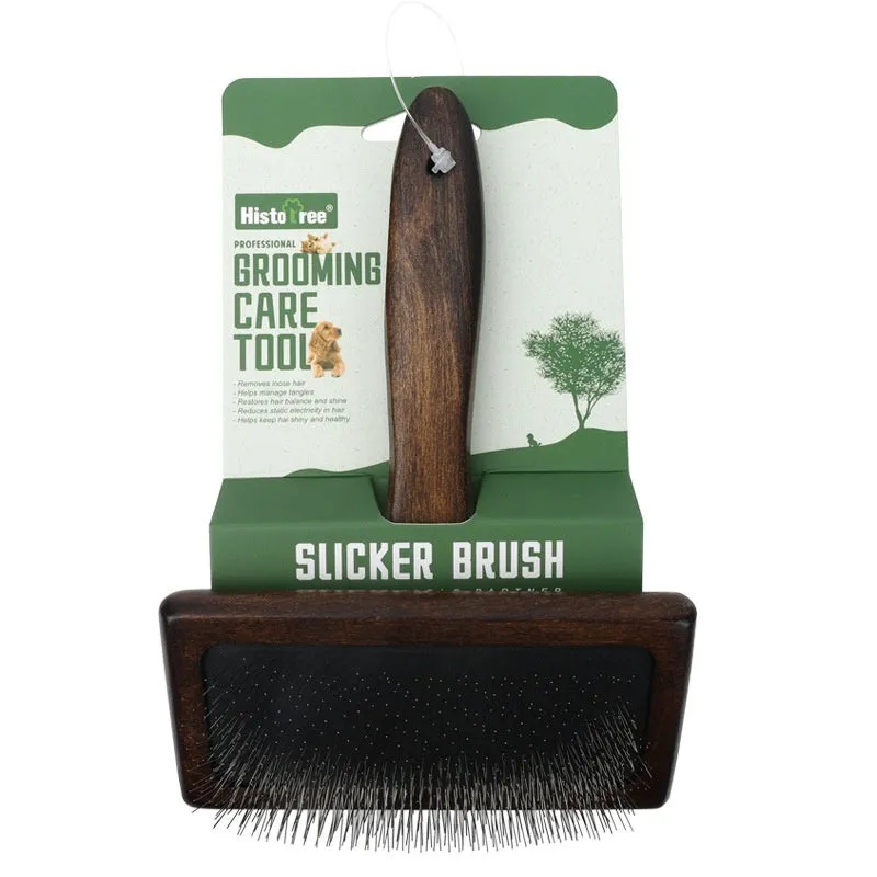 Wooden pet comb for dogs and cats hair removal brush with multiple size and material options