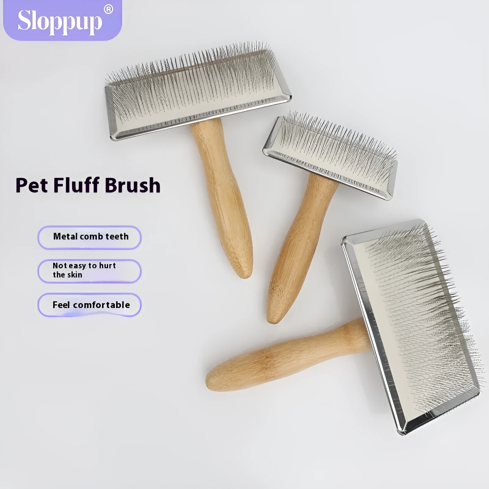 Wooden pet comb for dogs and cats hair removal brush with multiple size and material options