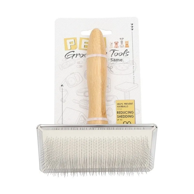 Wooden pet comb for dogs and cats hair removal brush with multiple size and material options