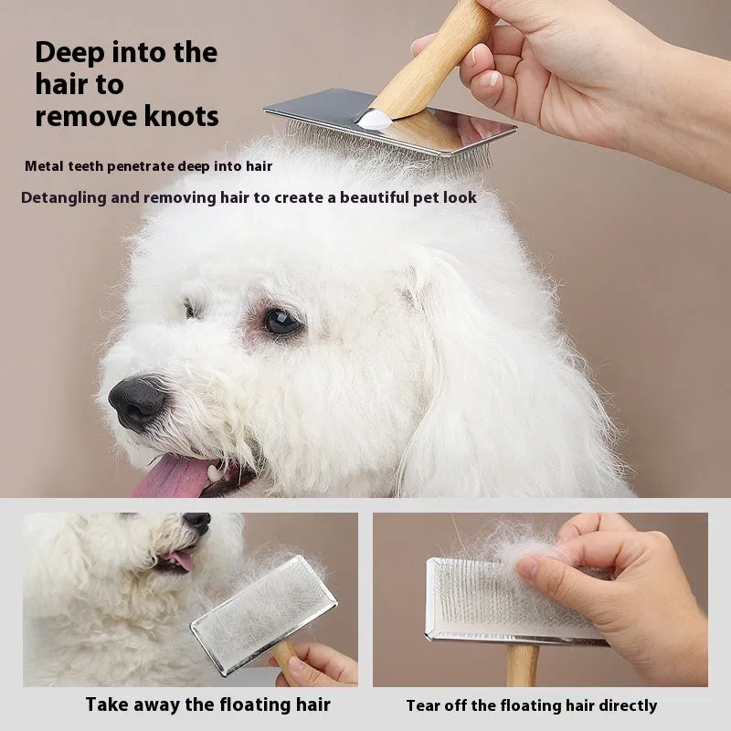 Wooden pet comb for dogs and cats hair removal brush with multiple size and material options