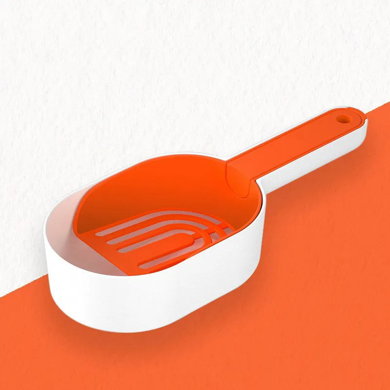 Self-cleaning cat litter scoop in blue, made from ABS material, with shovel shape for scooping clumps