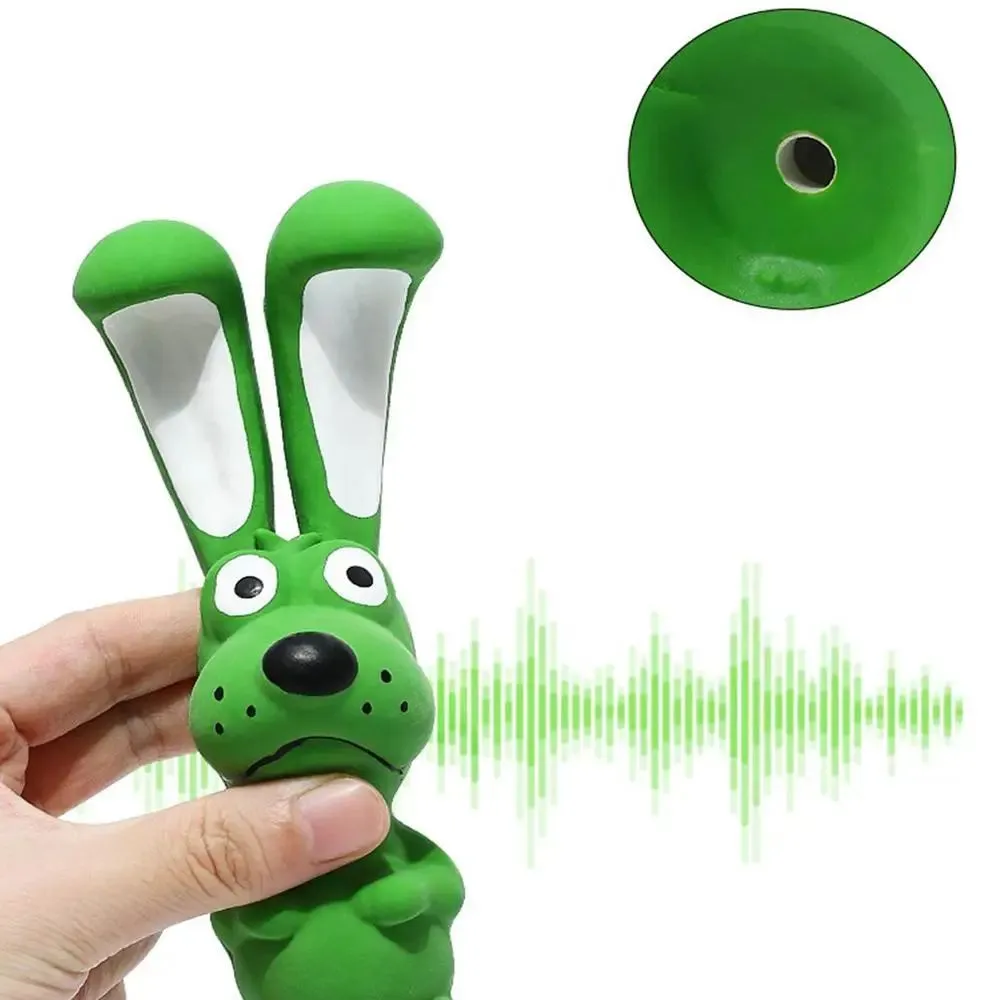 Blue and green pet latex hippo squeaky toy with crinkle texture for indoor dog play