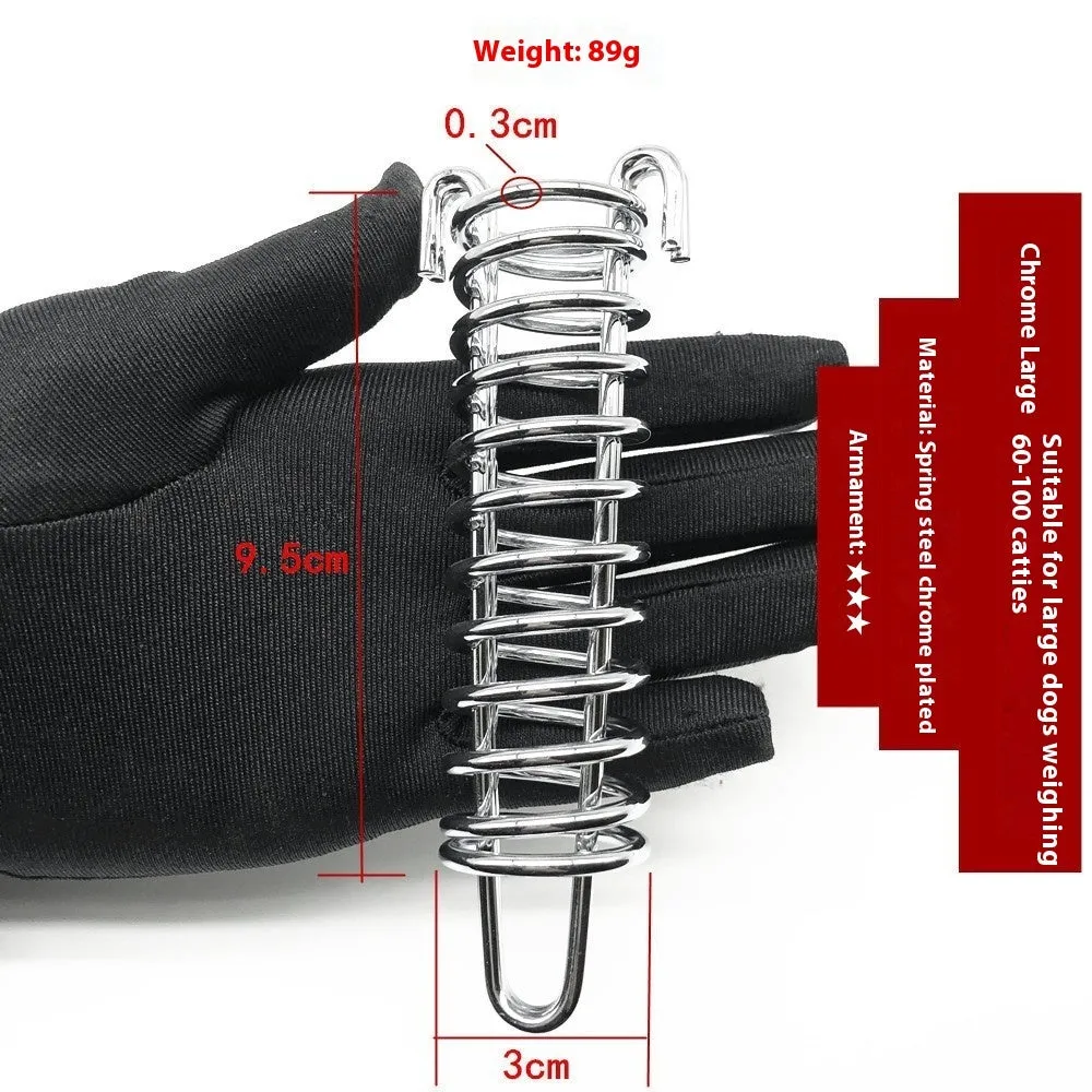 Dog hand holding rope chain with stainless steel compression spring for dogs 30-60 kg