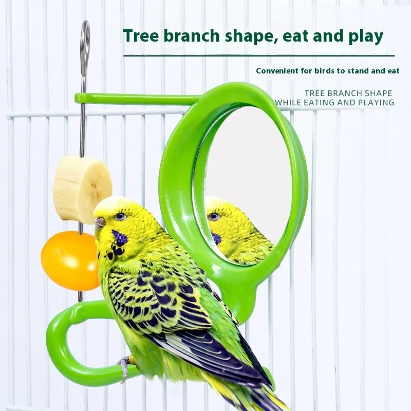 Plastic solid colour parrot feeder for birds with green squid skeleton specification option