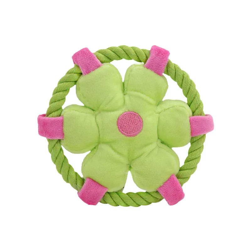 Three funny pet toy animal-shaped chew toys for dogs in blue, green, and pink colours