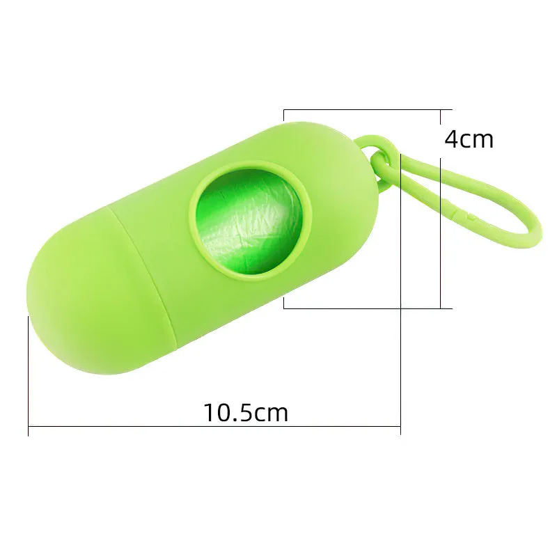 10cm plastic dog poop bag holder with retractable clip and side hook