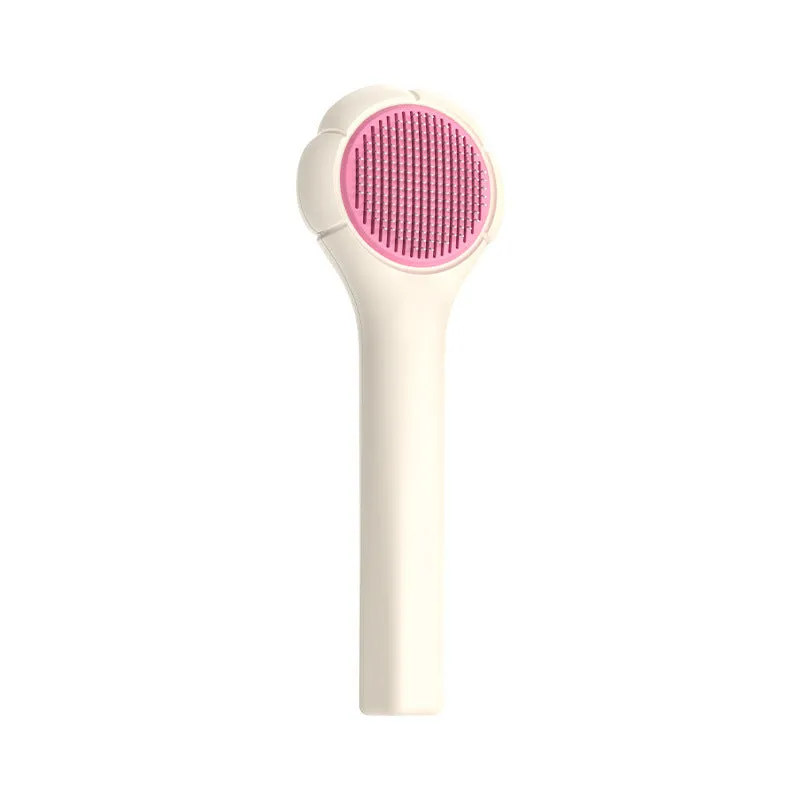 Floating comb for cats and dogs in blue with ABS handle and unembroidered steel bristles for short hair removal