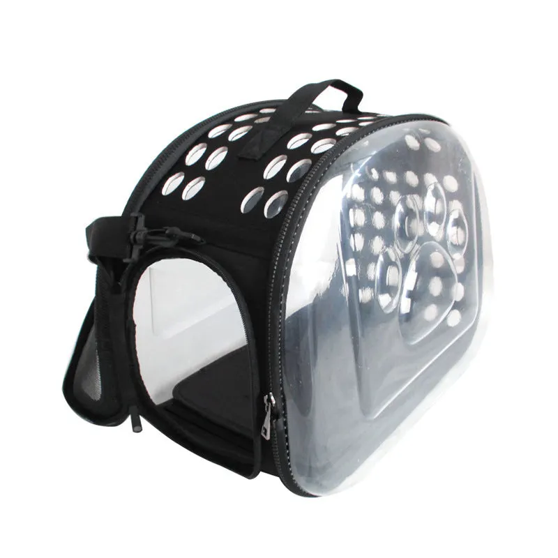 Breathable crossbody pet bag for small pets under 10 jin in solid colour with EVA and polyester fabric.