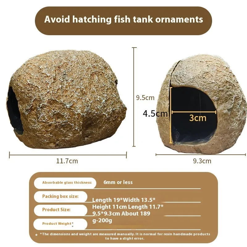 Magnetic aquarium shelter ornament for shrimp breeding and fry hiding on glass tank wall