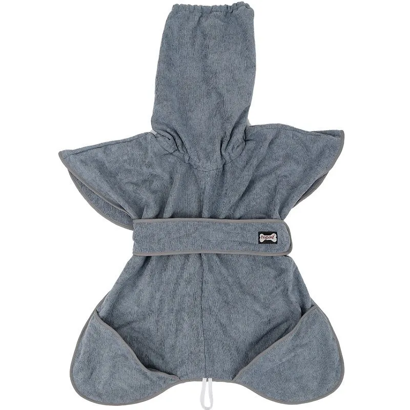 Pet cotton dog bath towel in Gray, strong water-absorbing quick-drying towel cloth, available in sizes L M XL