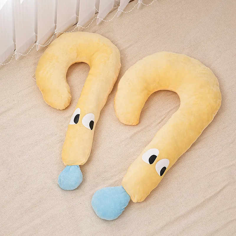 Blue plush crescent moon pet pillow in small size 29x48cm for dogs and cats