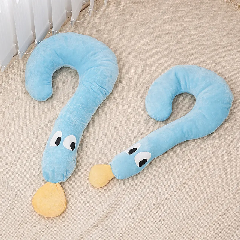 Blue plush crescent moon pet pillow in small size 29x48cm for dogs and cats
