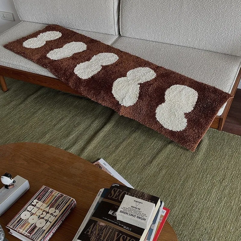 Flocking carpet 40x120cm geometric pattern non-slip absorbent polyester fibre strip mat
