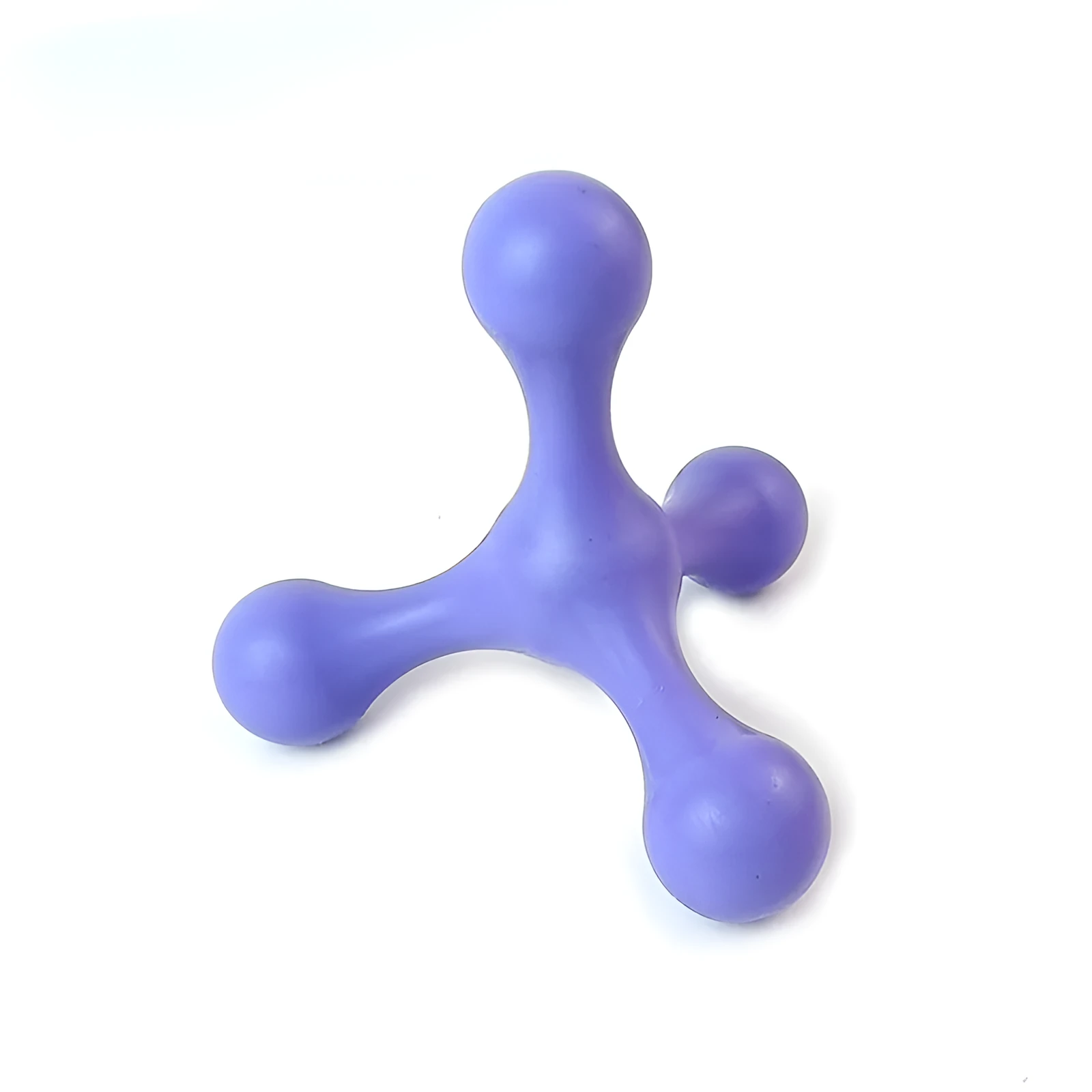 Blue silicone dog chew bone with three legs for small medium breed puppies