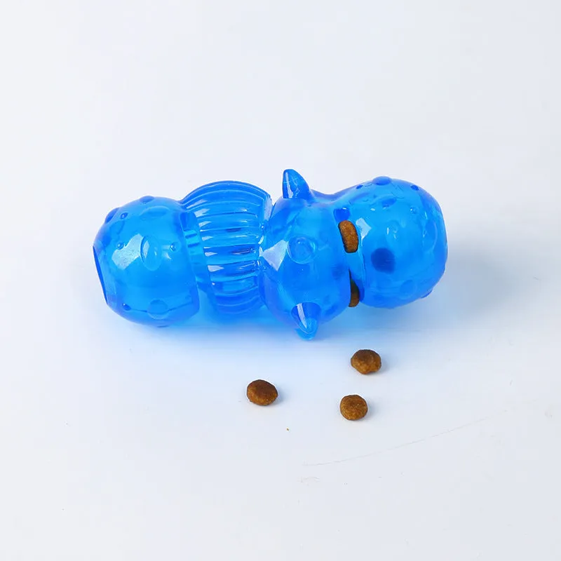 Blue TPR dog chew toy for teeth grinding and cleaning, 110 x 40 x 50mm, suitable for medium and large dogs