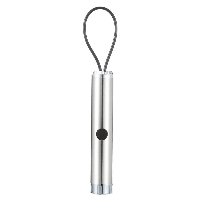 Silver stainless steel laser pen cat toy with four light spot patterns