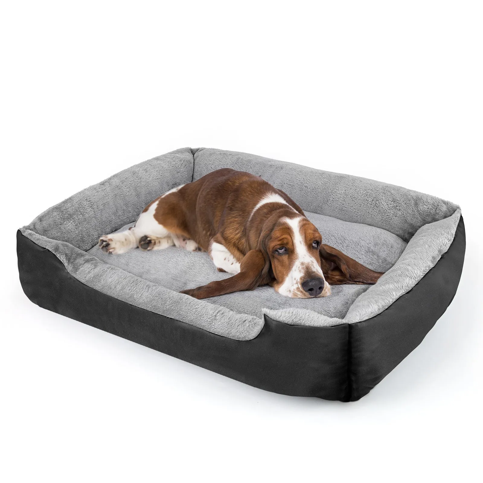 Black cloth pet nest dog bed for medium to large dogs, 2XL size 110x84x16cm