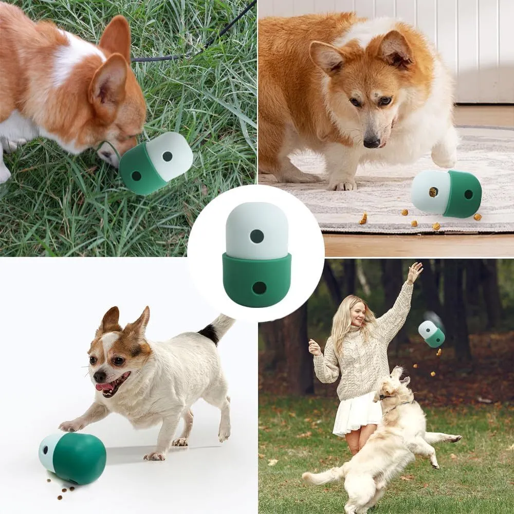 Food-grade silicone dog treat puzzle toy in two-tone colours for small and medium dogs