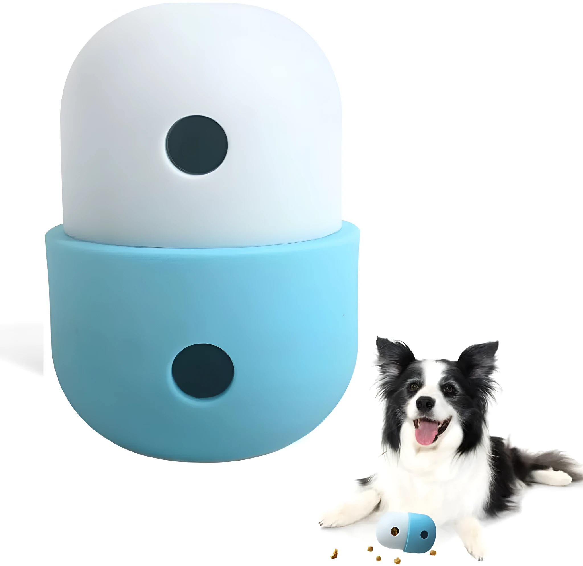 Food-grade silicone dog treat puzzle toy in two-tone colours for small and medium dogs