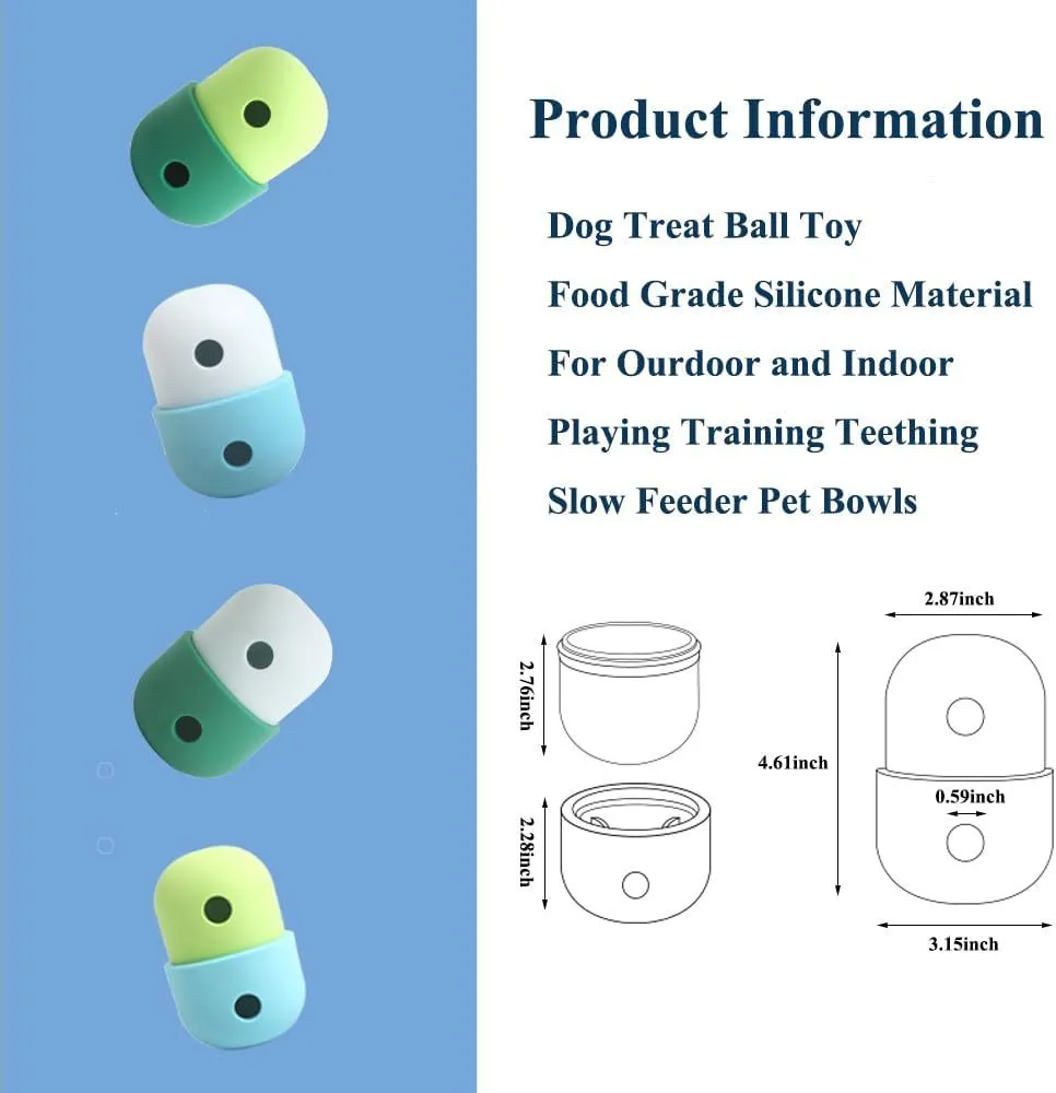 Food-grade silicone dog treat puzzle toy in two-tone colours for small and medium dogs
