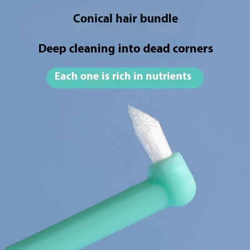 Pet orthodontic toothbrush with soft bristles in multiple colours including red, blue, green, yellow for cleaning dog and cat teeth