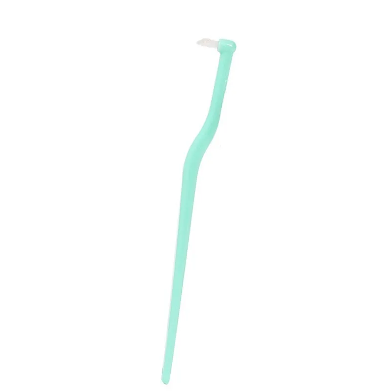 Pet orthodontic toothbrush with soft bristles in multiple colours including red, blue, green, yellow for cleaning dog and cat teeth