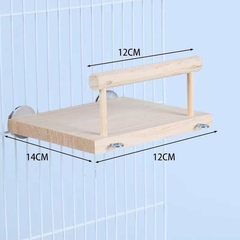 Solid wood bird cage climbing and playing jumping platform standing board with multiple size options