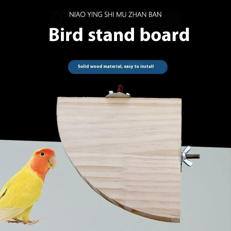 Solid wood bird cage climbing and playing jumping platform standing board with multiple size options