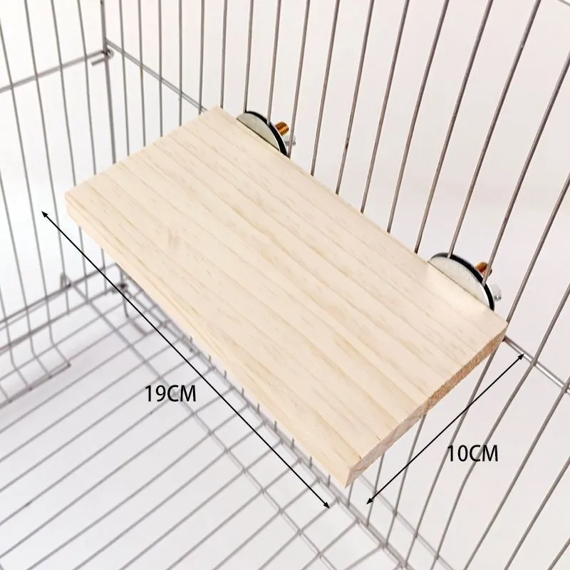 Solid wood bird cage climbing and playing jumping platform standing board with multiple size options