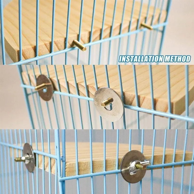Solid wood bird cage climbing and playing jumping platform standing board with multiple size options