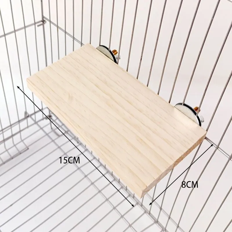 Solid wood bird cage climbing and playing jumping platform standing board with multiple size options