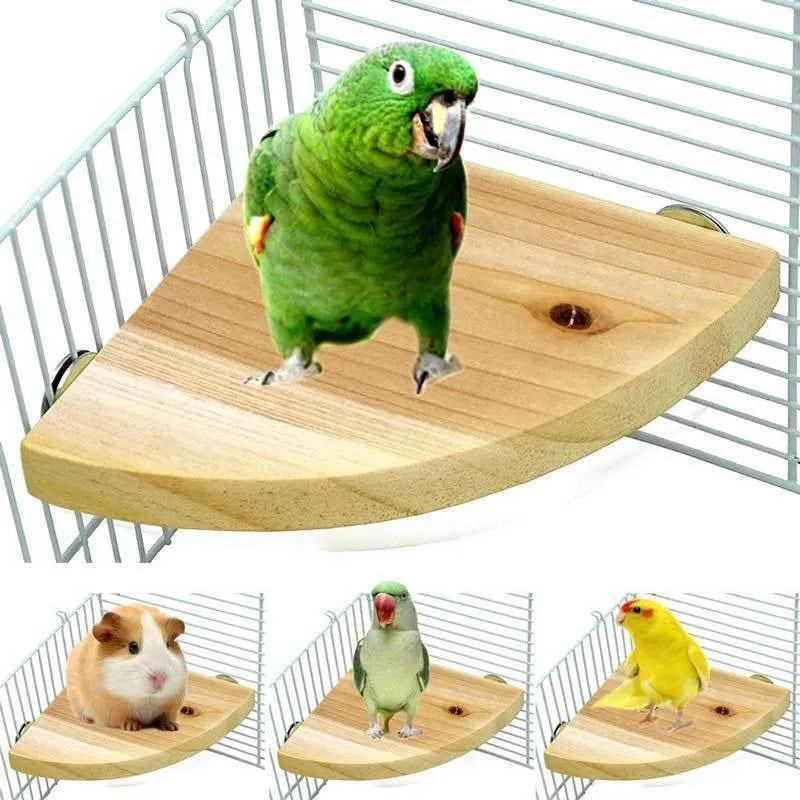 Solid wood bird cage climbing and playing jumping platform standing board with multiple size options