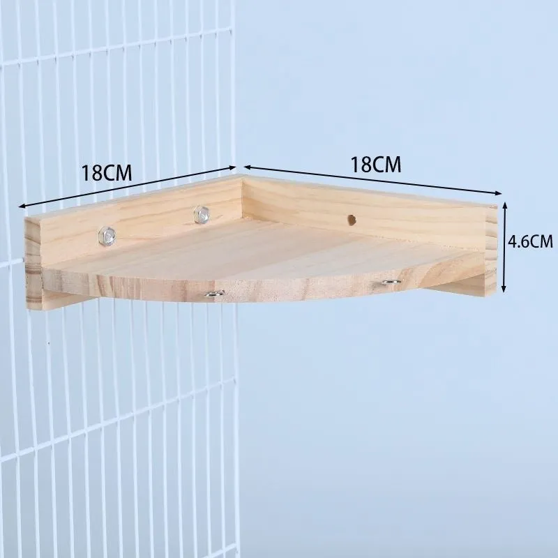Solid wood bird cage climbing and playing jumping platform standing board with multiple size options