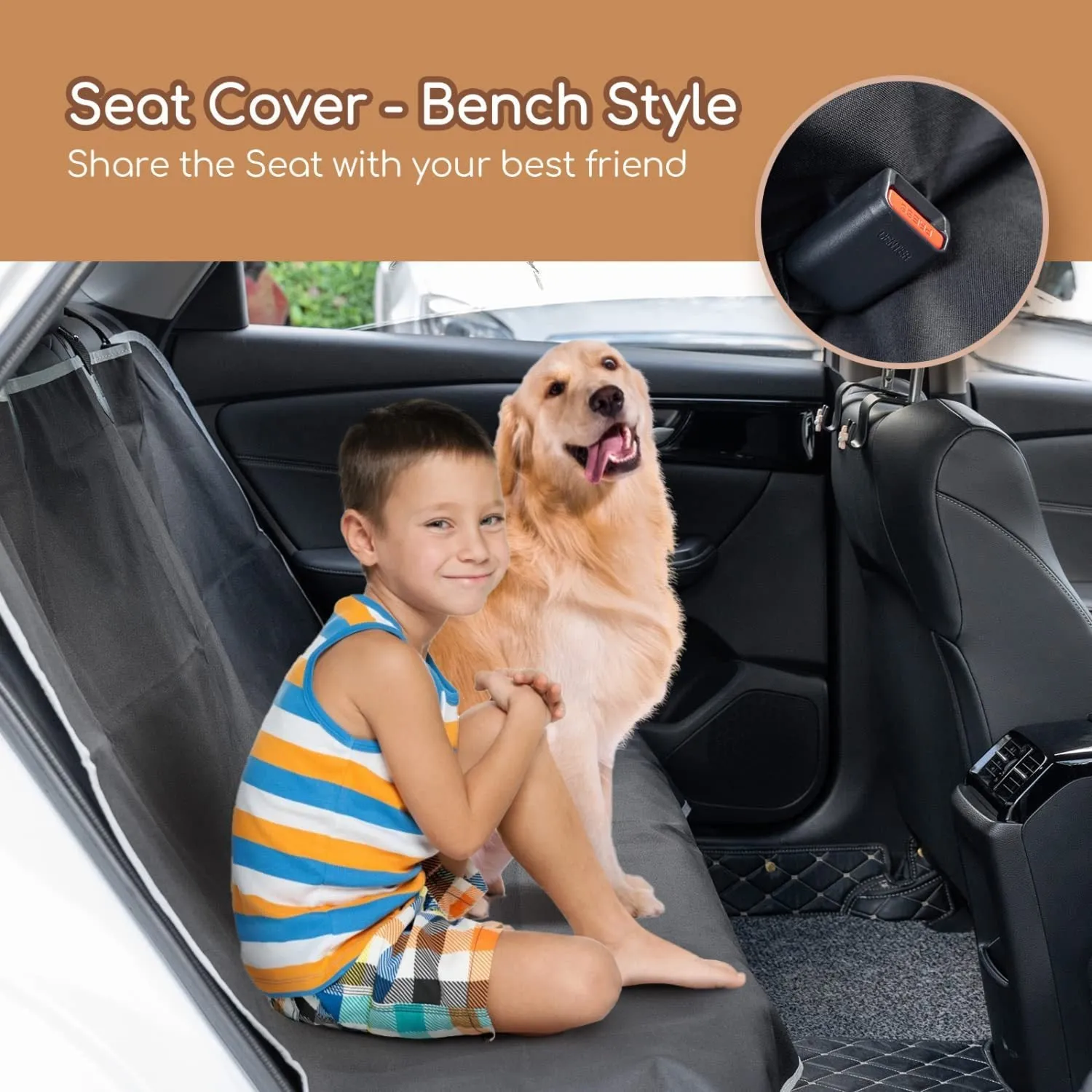 General model black waterproof Oxford cloth automotive pet pad 140x110cm for dogs in car boot
