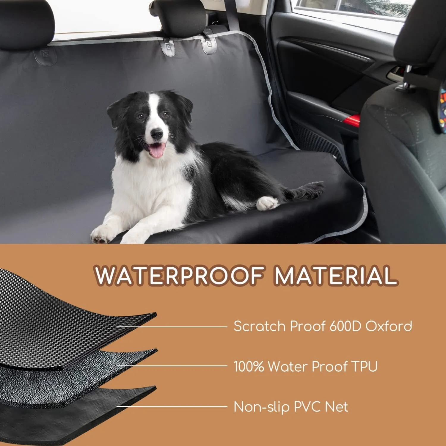 General model black waterproof Oxford cloth automotive pet pad 140x110cm for dogs in car boot