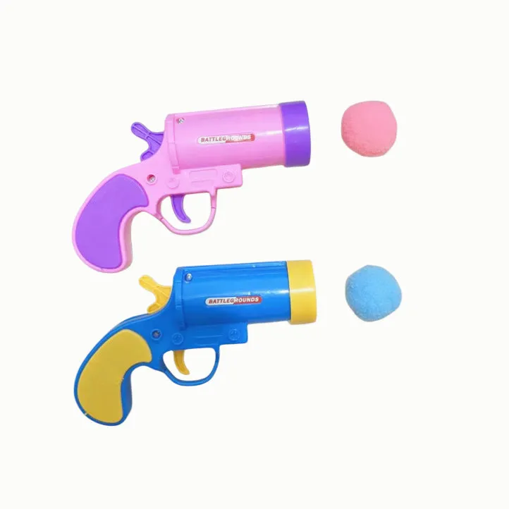 Cat toy pompons gun mute ball polyester interactive set with firing gun for indoor play