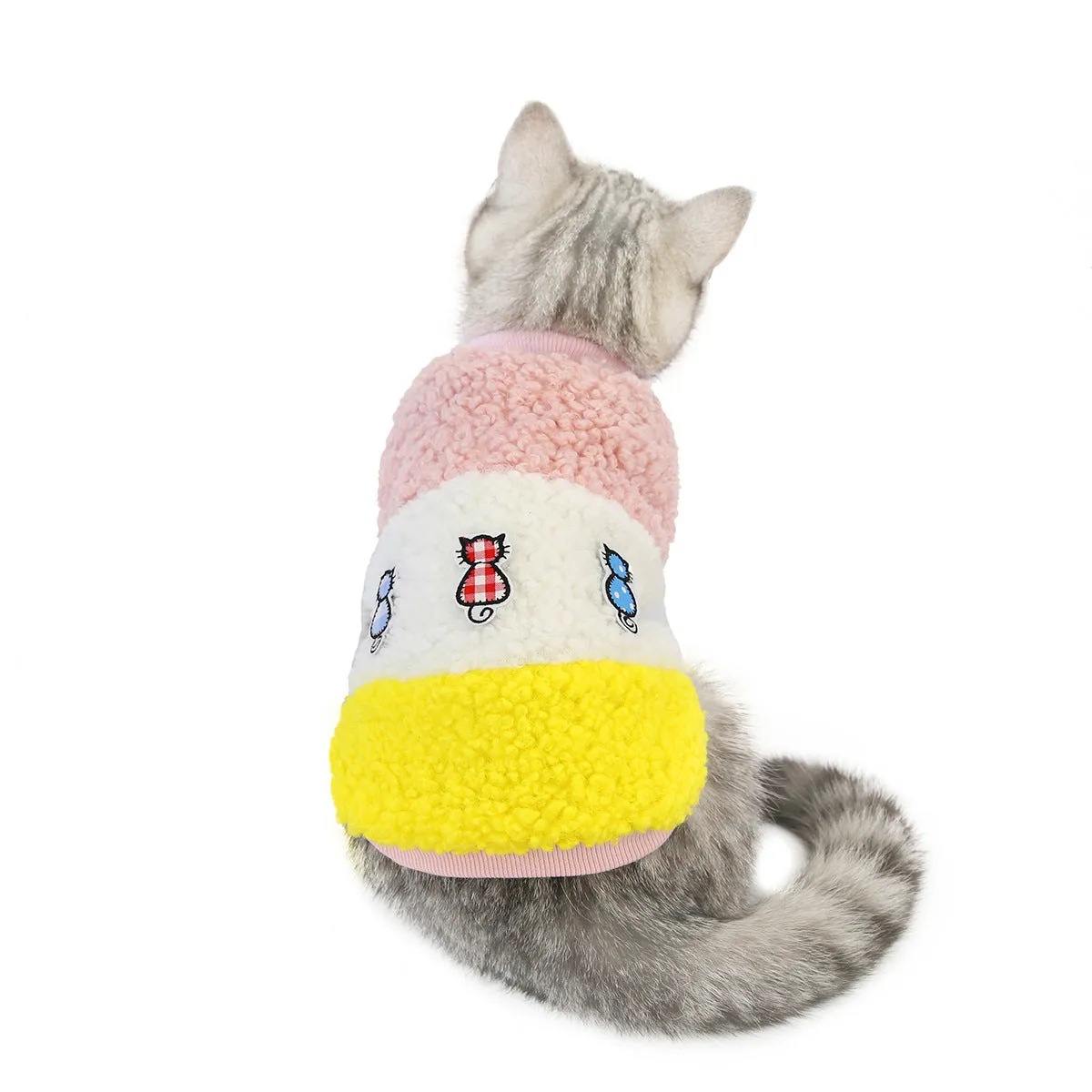 Stitching cotton vest pet clothing in orange for autumn and winter