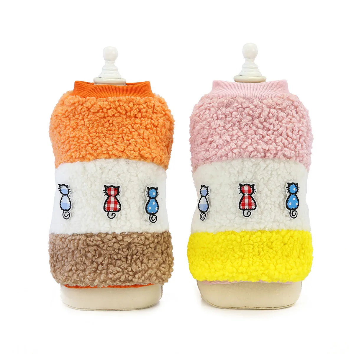 Stitching cotton vest pet clothing in orange for autumn and winter